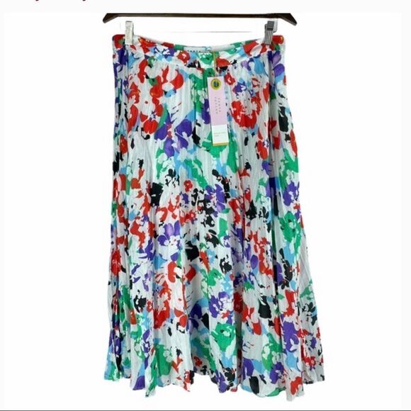 TANYA TAYLOR Floral Midi Skirt A-Line Multicolor Size 10 NWOT - Picture 2 of 8